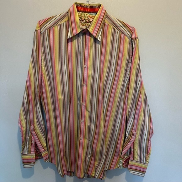 Robert Graham Colorful Striped Button Down Collared Shirt - Picture 11 of 11